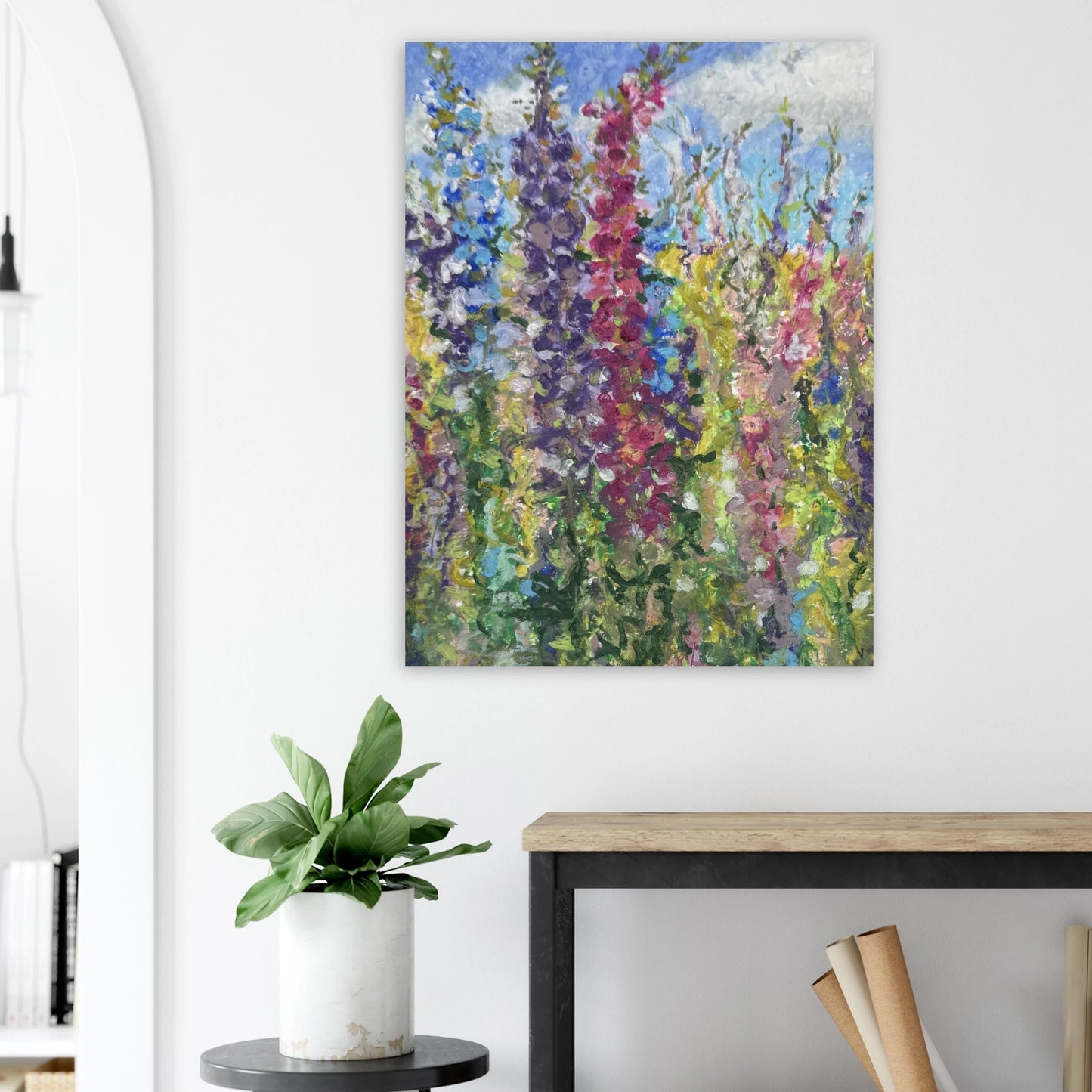 summer-delphinium-field-soft-pastel-botanical-art-worcestershire